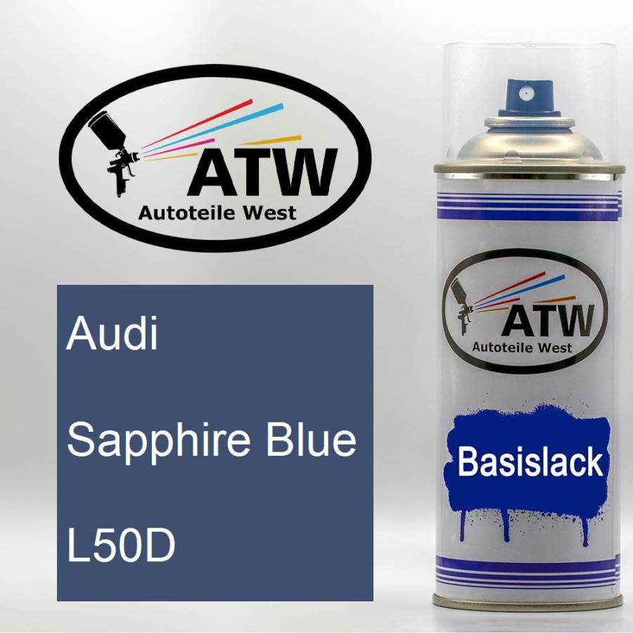 Audi, Sapphire Blue, L50D: 400ml Sprühdose, von ATW Autoteile West.